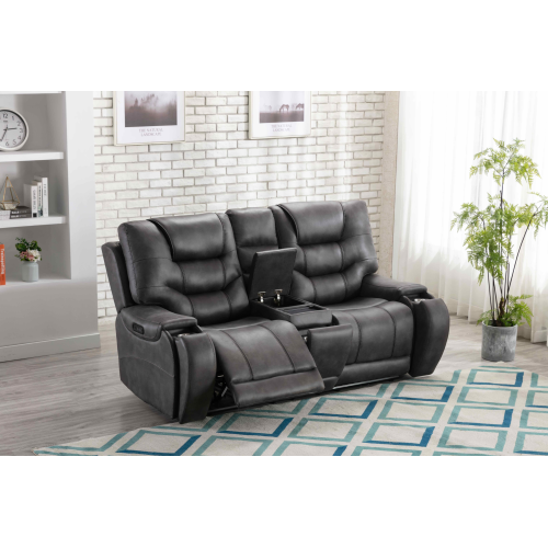 Mustang Manual Reclining Loveseat - Dark Grey